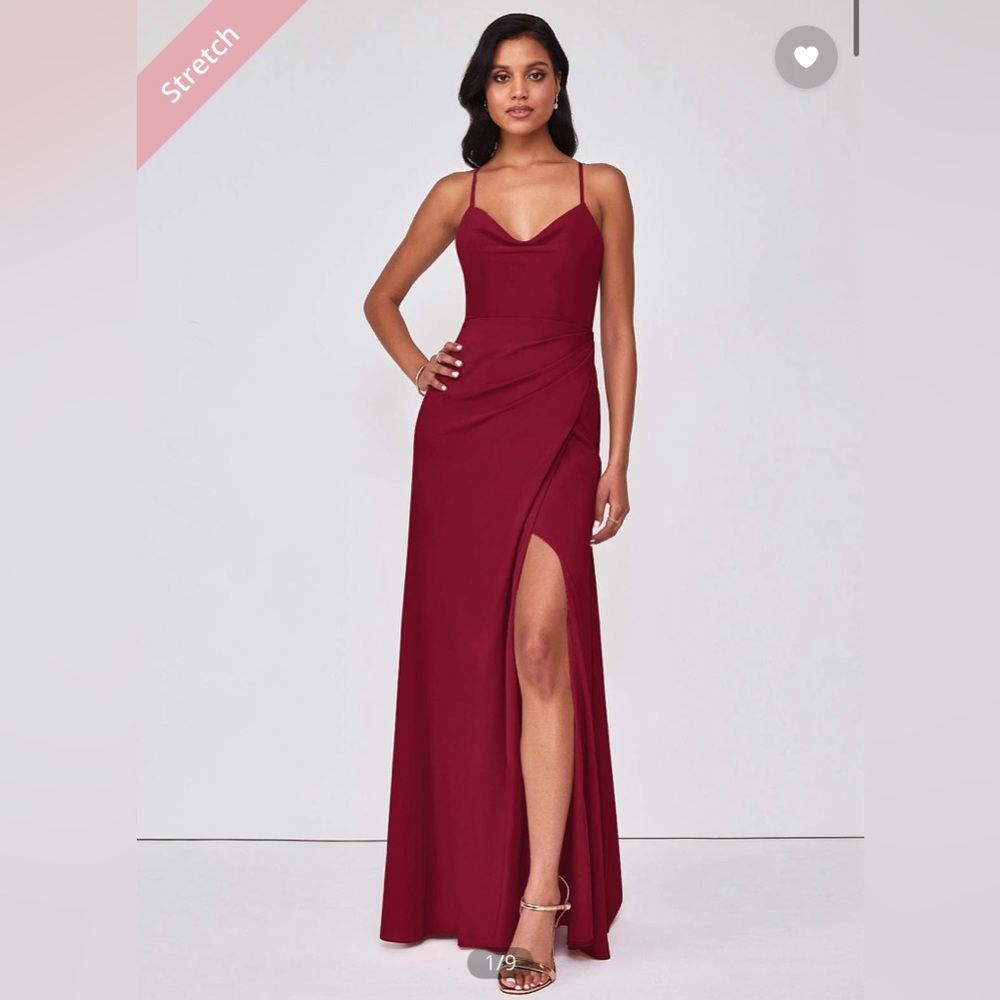 Azazie Eilish Dress in Burgundy, Size A12